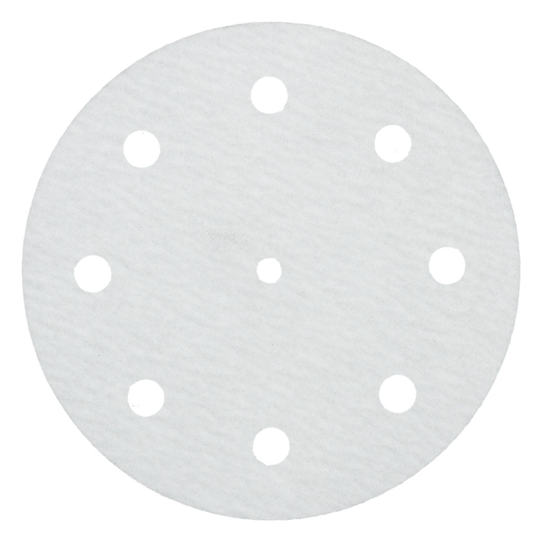 Klingspor VP73W Stearated A/O, 120 Grit, C-Wt Latex Paper, 5"x Festool 9 Holes 1/4" Center Hole, Kling-On sanding disc featuring a Festool-compatible 9-hole dust extraction pattern with 1/4-inch center hole, premium aluminum oxide abrasive grain, latex-impregnated C-weight paper backing, double stearate coating, and durable hook-and-loop attachment for woodworking, composite, marine, and autobody finishing applications.