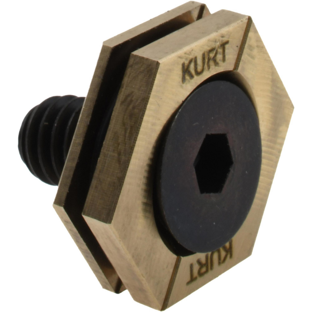 Kurt 5/8" Aluminum Bronze Hex, 5/16-18 Stud Thread, Symmetrical Hex Clamp 09509811 precision symmetrical hex clamp featuring aluminum bronze construction, 5/8-inch hex size, and 5/16-18 stud thread for secure workholding and fixture applications.