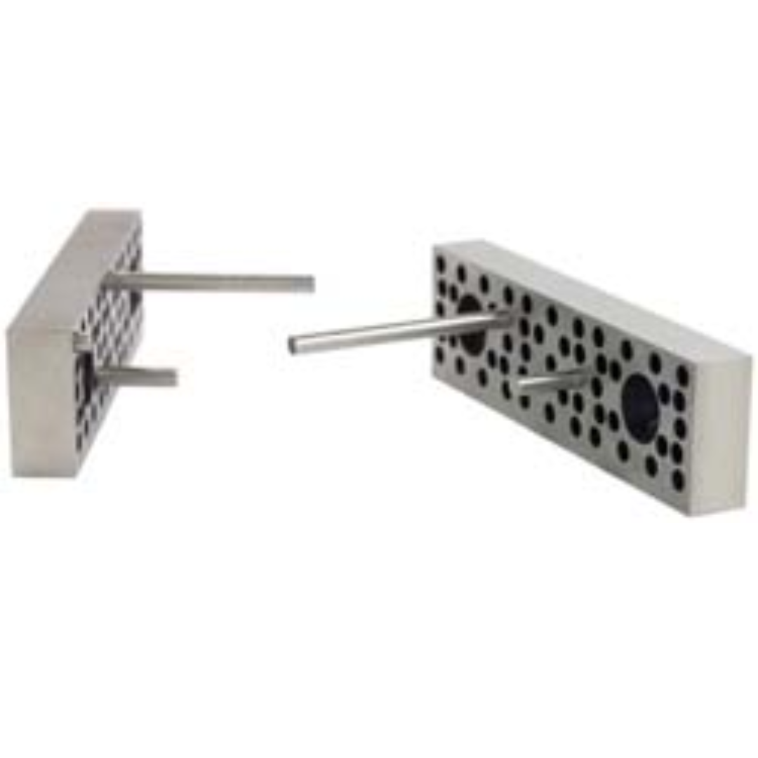 Kurt 8" Wide Steel 2-Jaw 3-in-1 Plate Vise Jaw Set 61763801 featuring precision-machined steel jaws with interchangeable workholding surfaces, designed to provide versatile clamping solutions and enhanced part retention for machining applications.