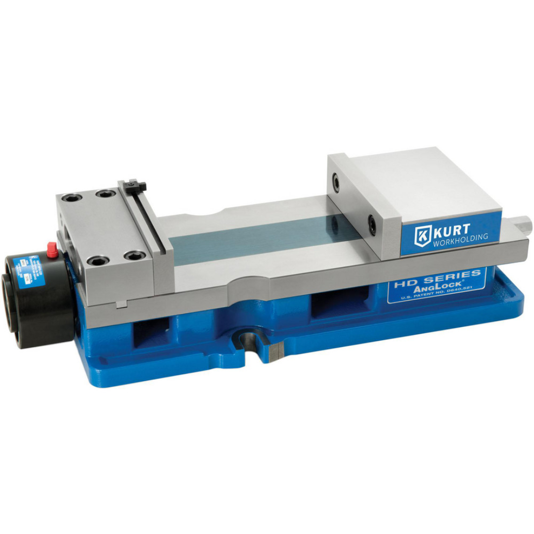 Kurt Machine Vise: Single-Station, 6.00" Jaw Width, 9" Jaw Opening, Stationary Base, Precision 77671808 high-precision machine vise featuring a single-station design, 6-inch jaw width, extended jaw opening capacity, and rigid stationary base for CNC machining and industrial workholding applications.