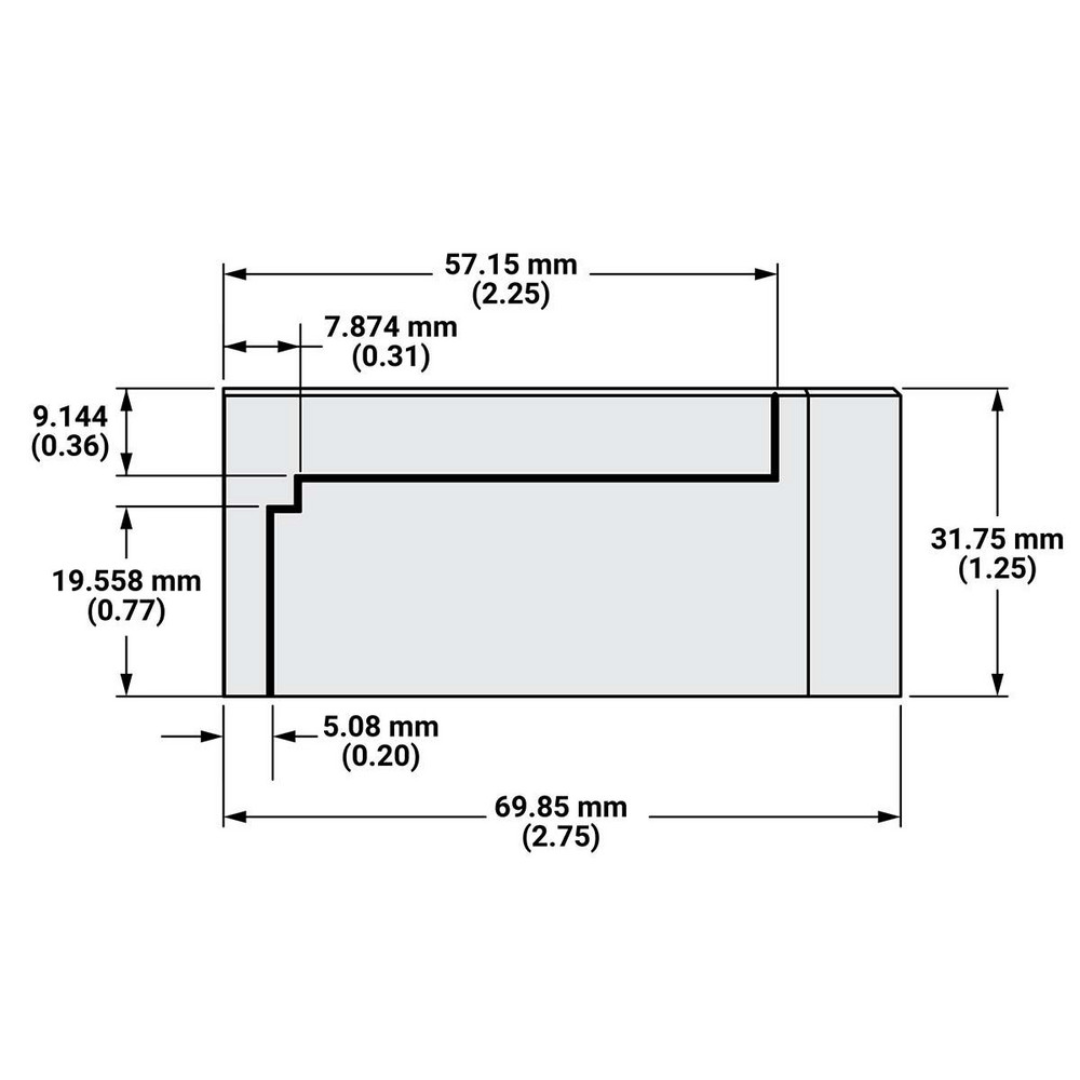 Kurt Self-Centering Vise: PF, 2.4300" Max Jaw Opening 79566253 technical drawing showing body dimensions, jaw opening measurements, and workholding specifications for accurate CNC machining setups.