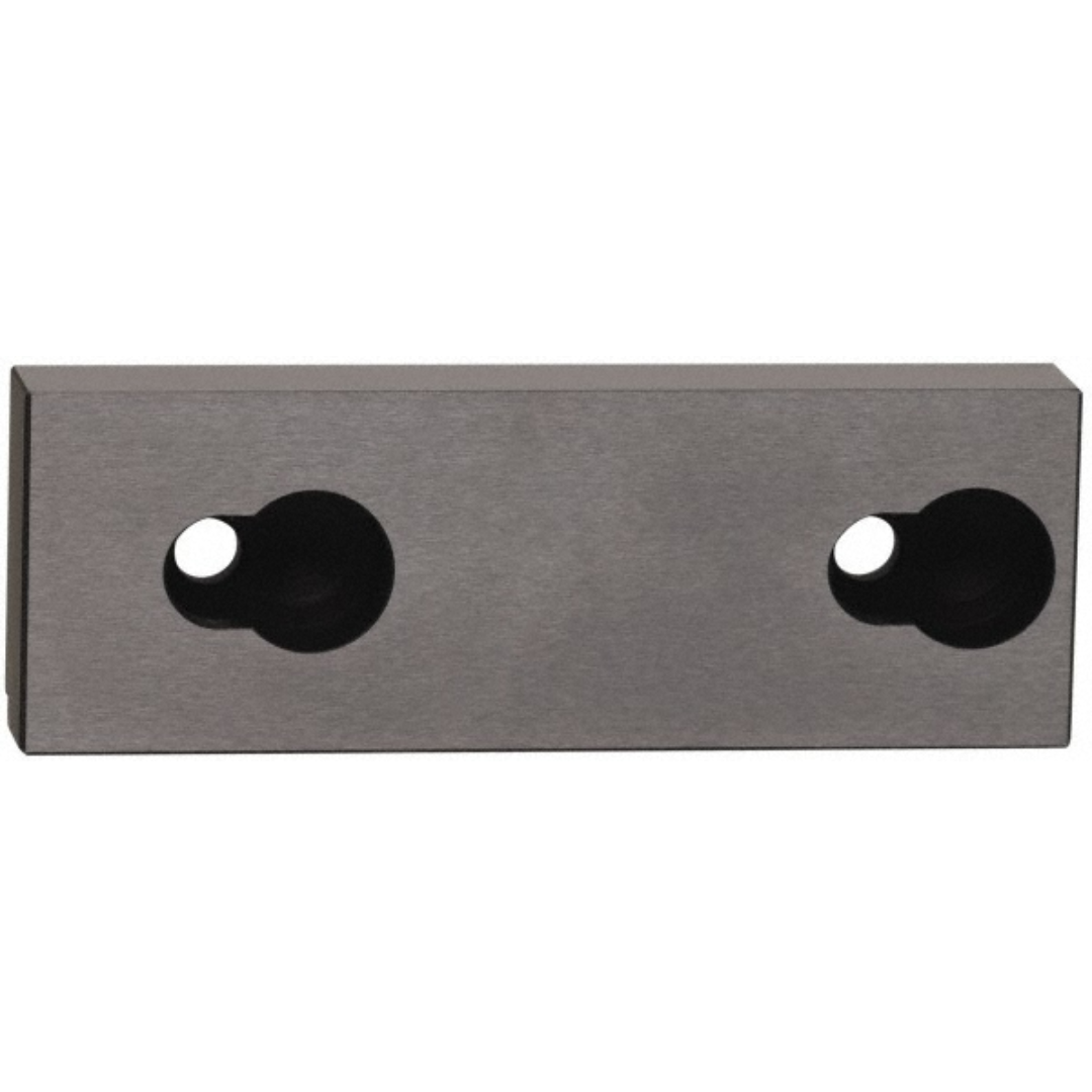 Kurt Vise Jaw: 3.97" Wide, 1.3740" High, 0.5700" Thick, Step 09219502 precision-machined step vise jaw featuring a hardened steel construction and stepped gripping surface designed for secure workholding and accurate positioning during machining operations.