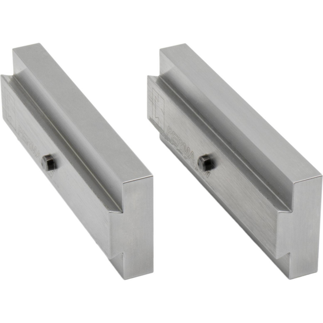 Kurt Vise Jaw: 4.00" Wide, 0.5000" Thick, Flat 35459478 shown as a pair of precision-machined flat vise jaws featuring hardened steel construction, smooth gripping surfaces, and accurate workholding geometry for CNC machining and milling applications.