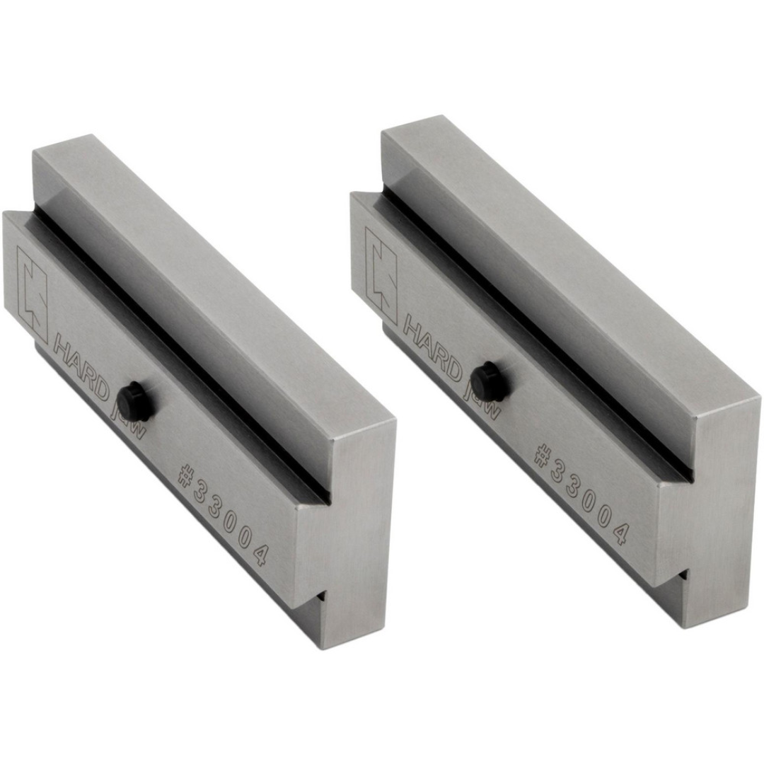Kurt Vise Jaw: 4.00" Wide, 0.5000" Thick, Flat 35459544 hardened steel replacement vise jaw set featuring precision-ground flat clamping surfaces for accurate workholding and consistent machining performance.