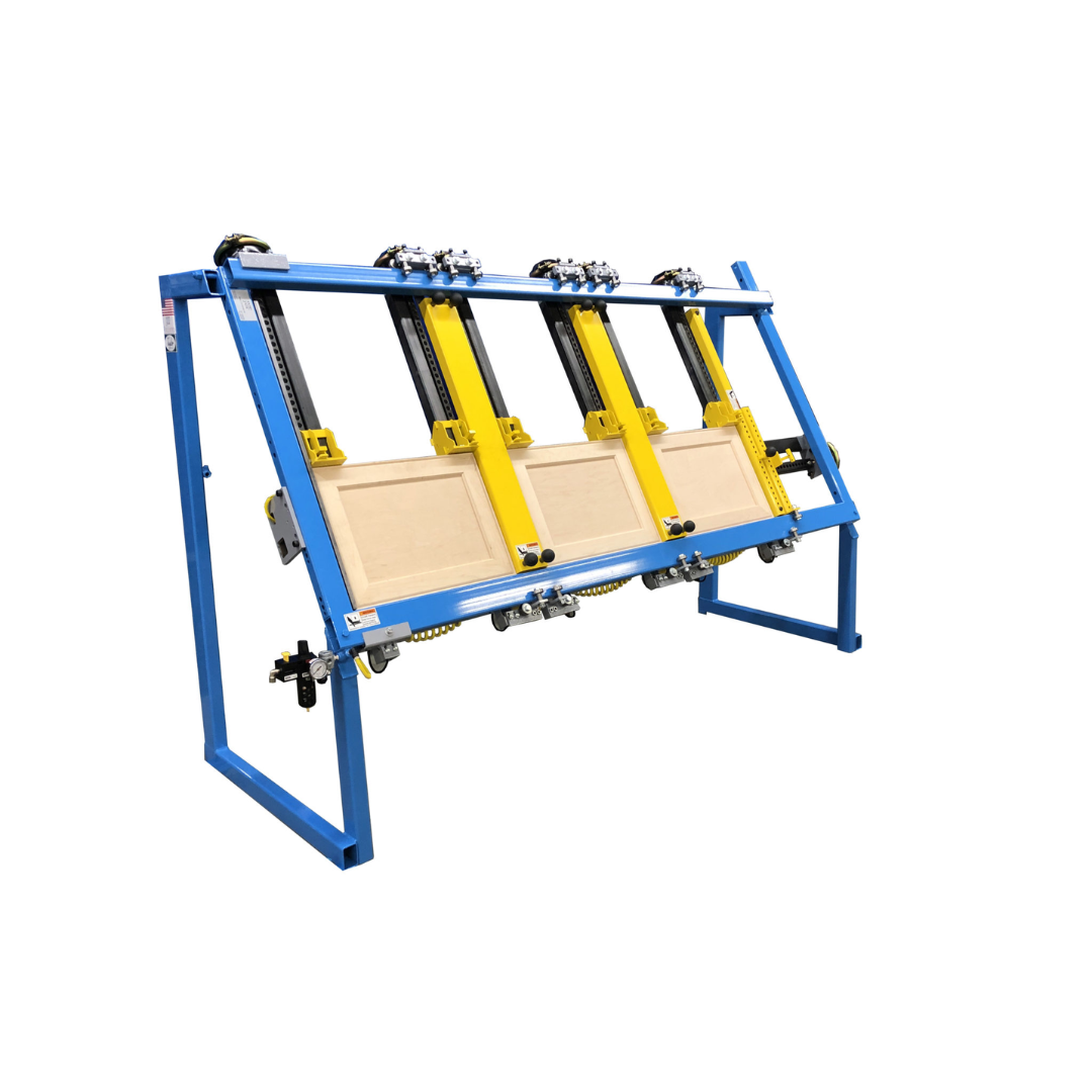 LT #717C-TDC Triple Door Clamp industrial clamping system with three vertical clamp stations for cabinet door assembly