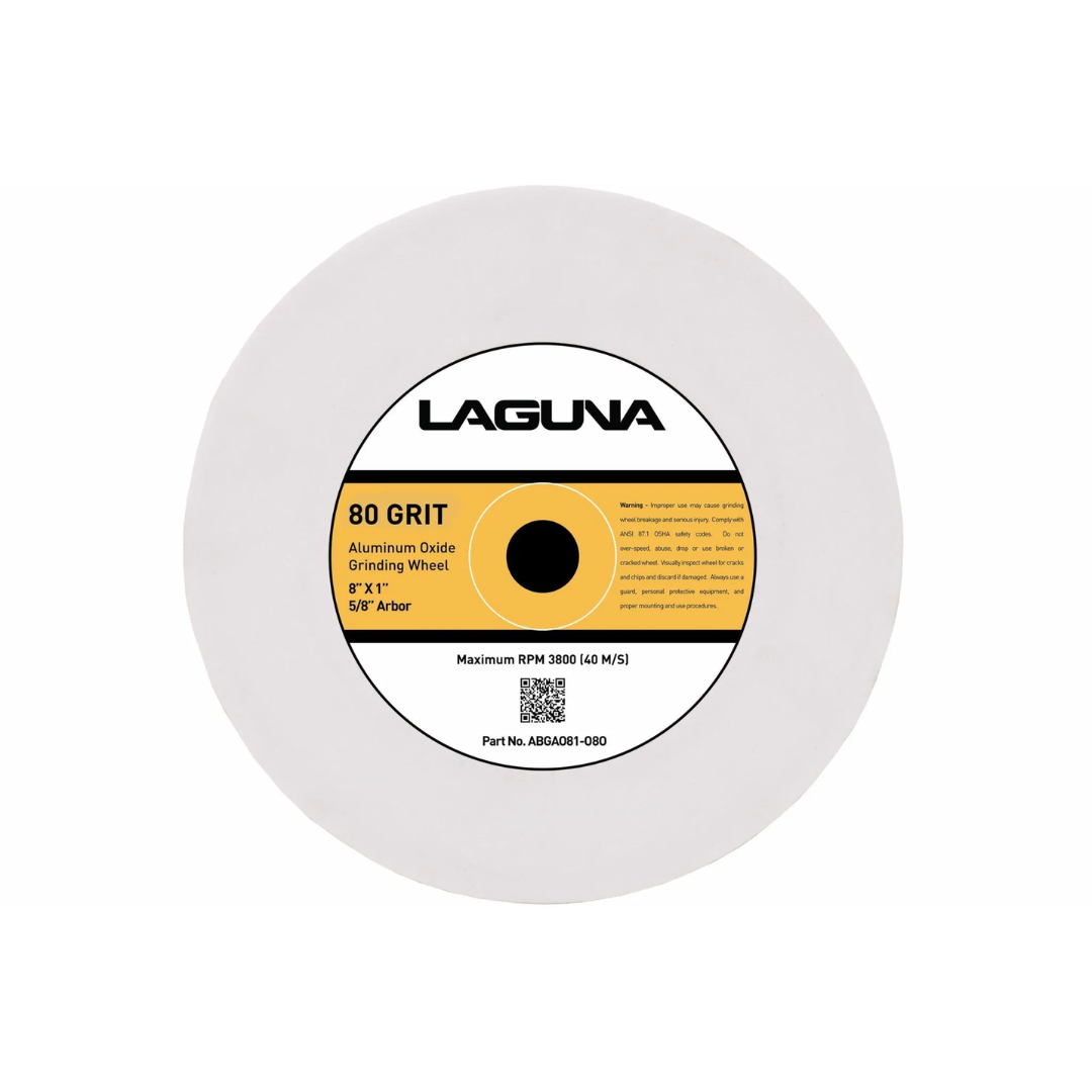 Laguna Aluminum Oxide Grinding Wheel side view showing uniform thickness and durable bonded abrasive material for grinding applications.