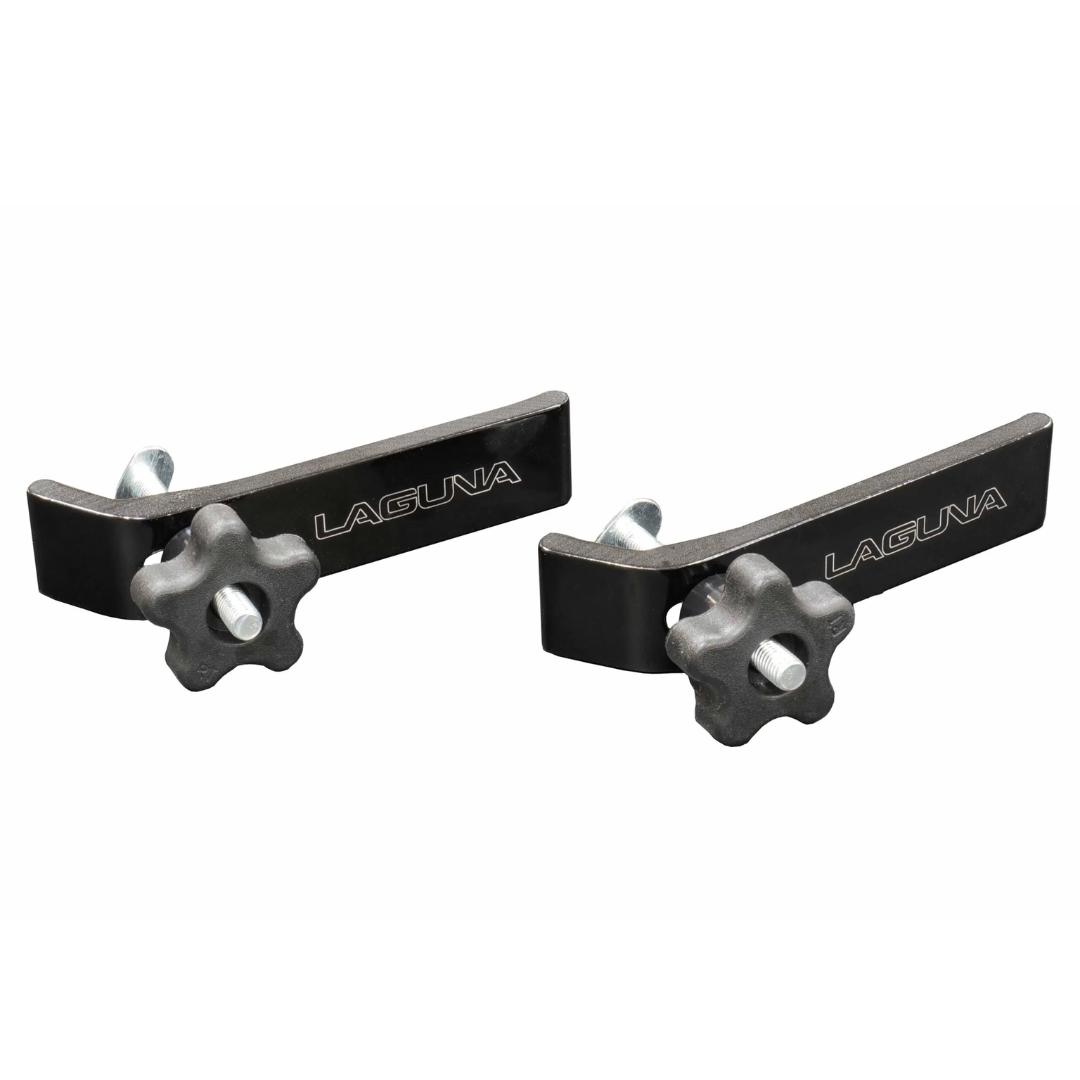 Laguna KX:24 CNC Clamps x2 KX24CLX2 heavy-duty black metal CNC hold-down clamps with adjustable threaded knobs for secure workpiece positioning