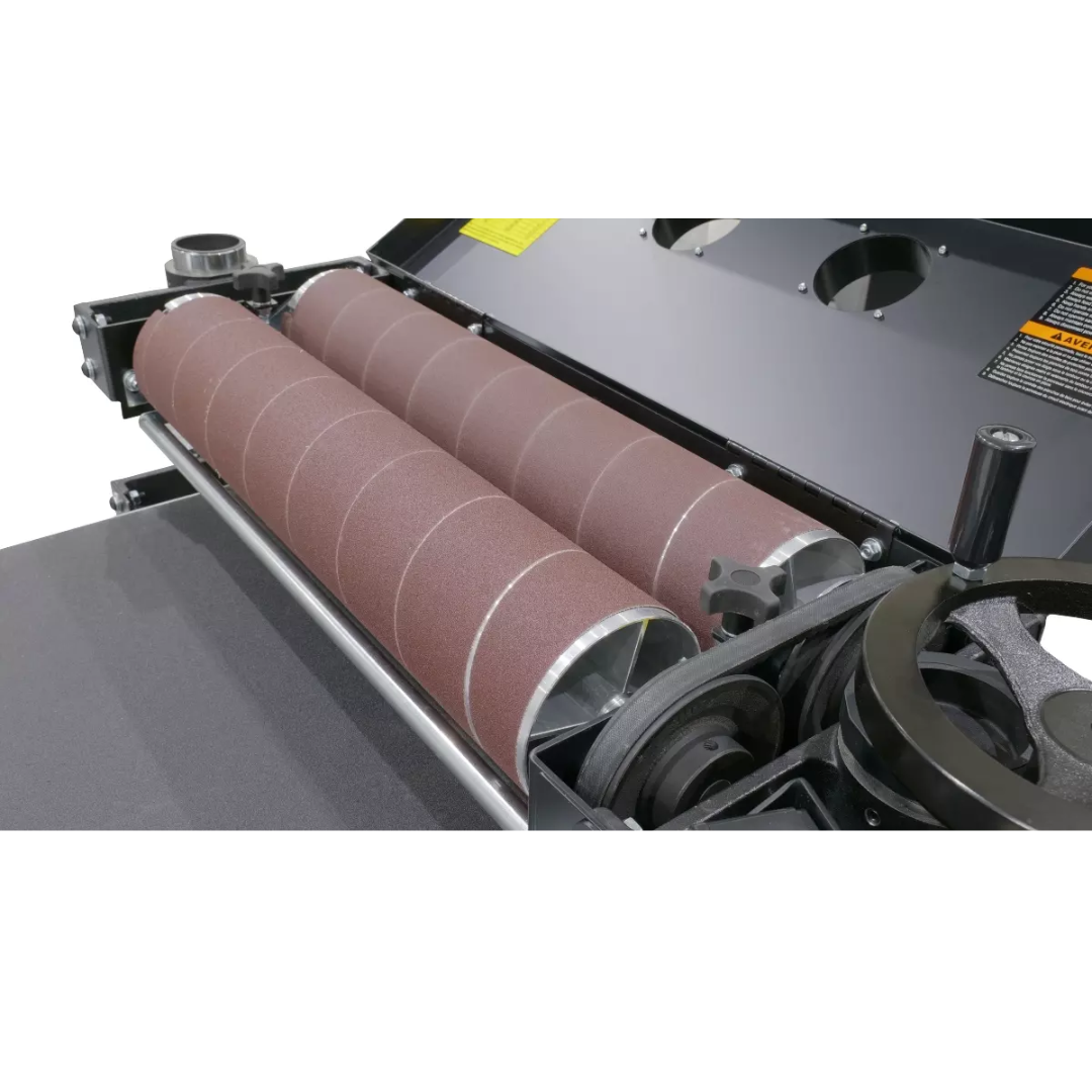 Laguna SuperMax 37×2 Double Drum Sander SUPMX-937003 dual drum system showing front and rear sanding drums
