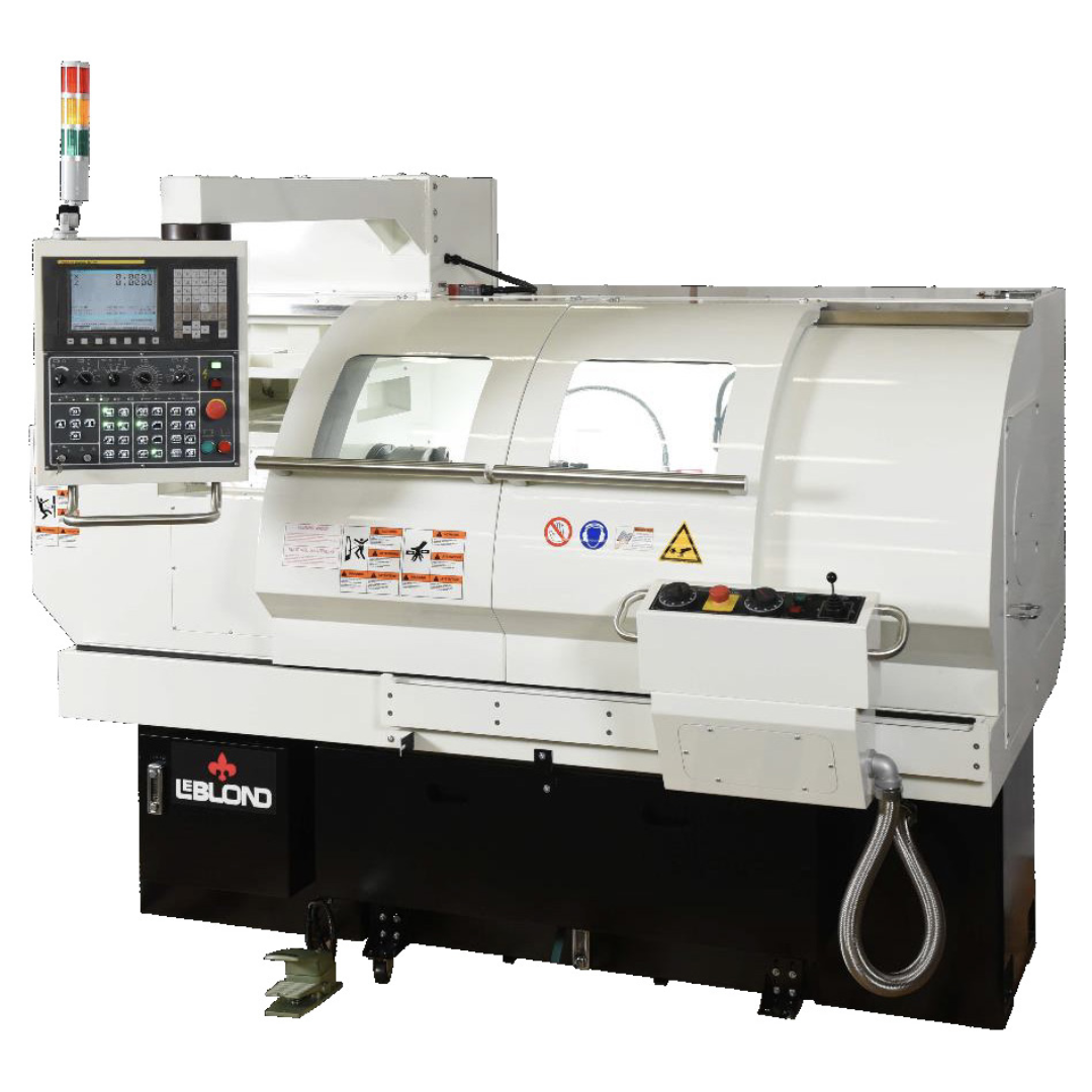 LeBlond RKL-1540 CNC teachable precision lathe with gear box spindle, featuring enclosed cutting area, digital control panel, and heavy-duty industrial base for metal turning operations.