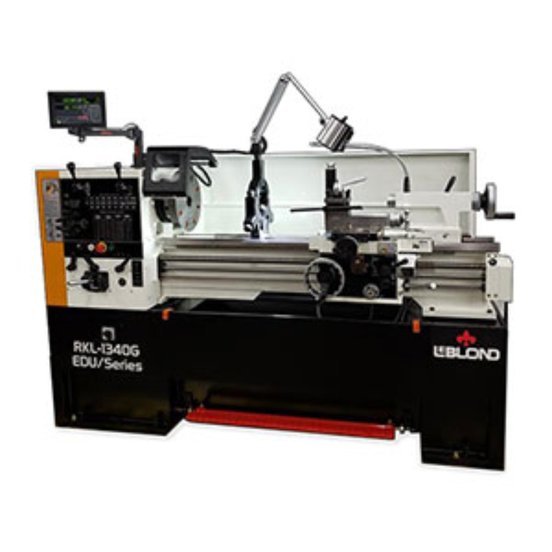 LeBlond RKL 1300G Series Geared Head High-Speed Lathe with precision manual controls, geared head spindle, digital display, and integrated work light for high-speed metalworking operations.