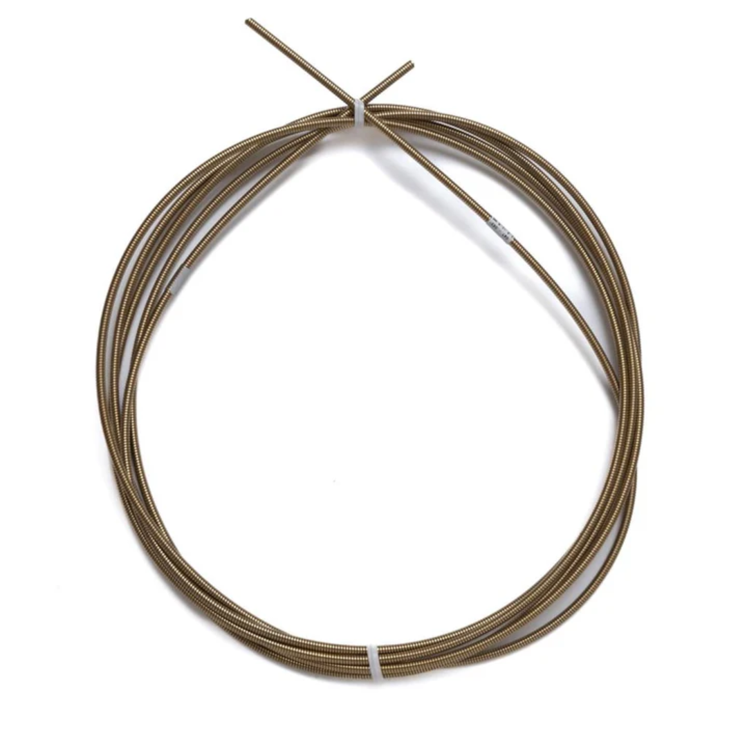 LightWELD 15' Steel Liner 1.1 mm - 1.6 mm coiled Monocoil metal wire liner for welding wire feeder on white background