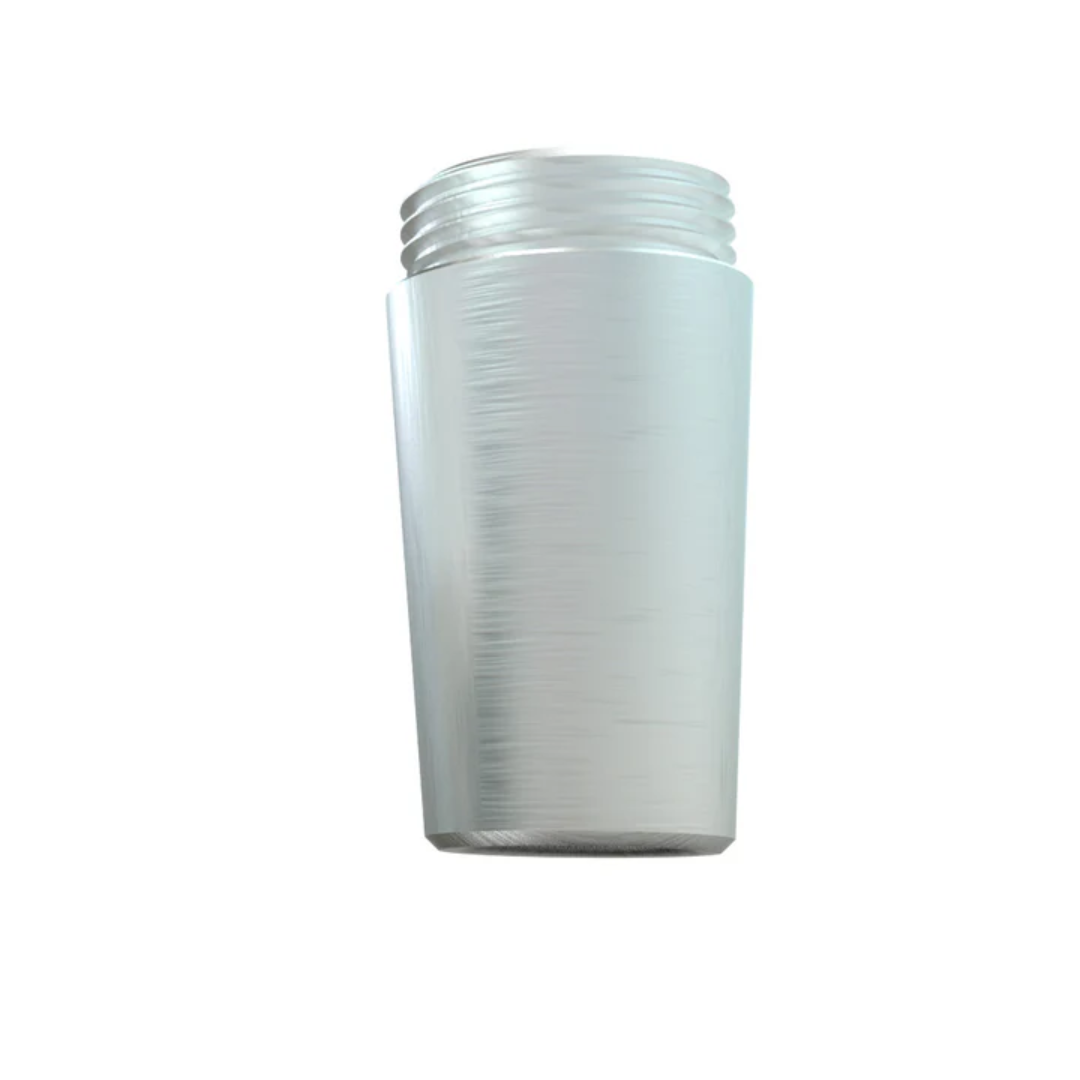 LightWELD Aluminum Conical Welding Nozzle Tip precision machined aluminum conical welding tip with threaded connection on white background