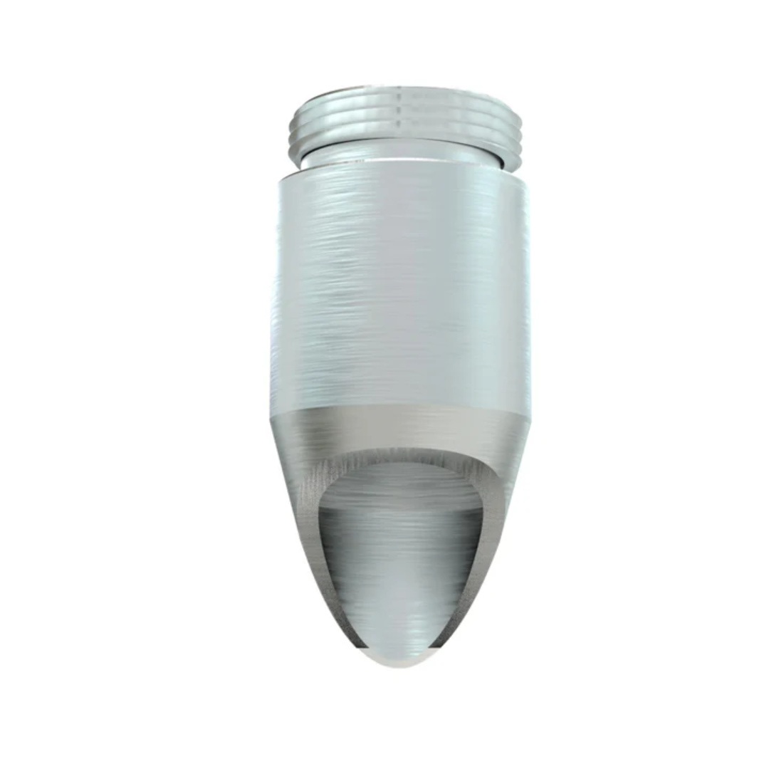 LightWELD Aluminum Nozzle Tip 1 point 1100 precision machined aluminum welding nozzle tip with single point design on white background