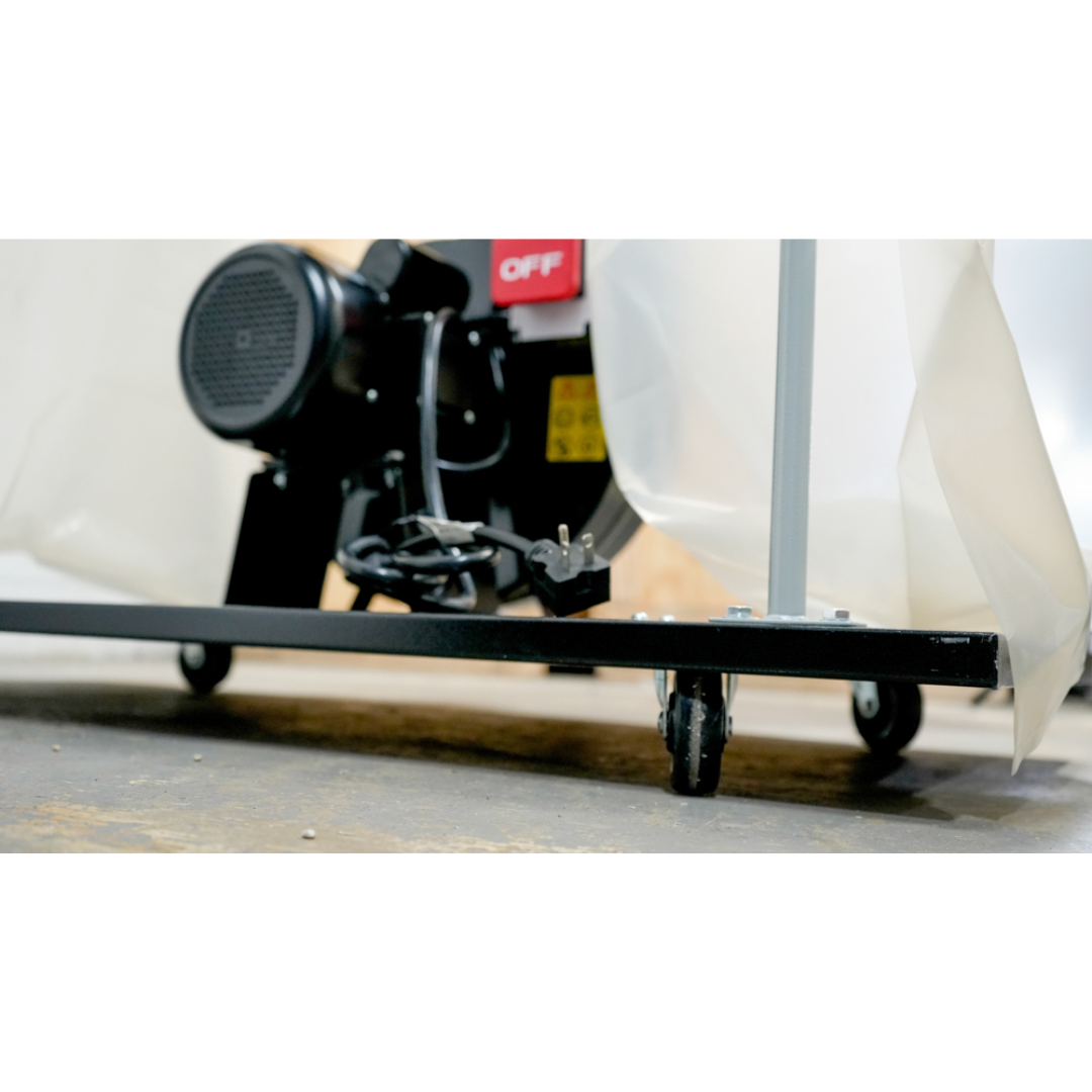 Lower frame and motor mounting of Maksiwa CP_1.C Dust Collector designed for workshop stability