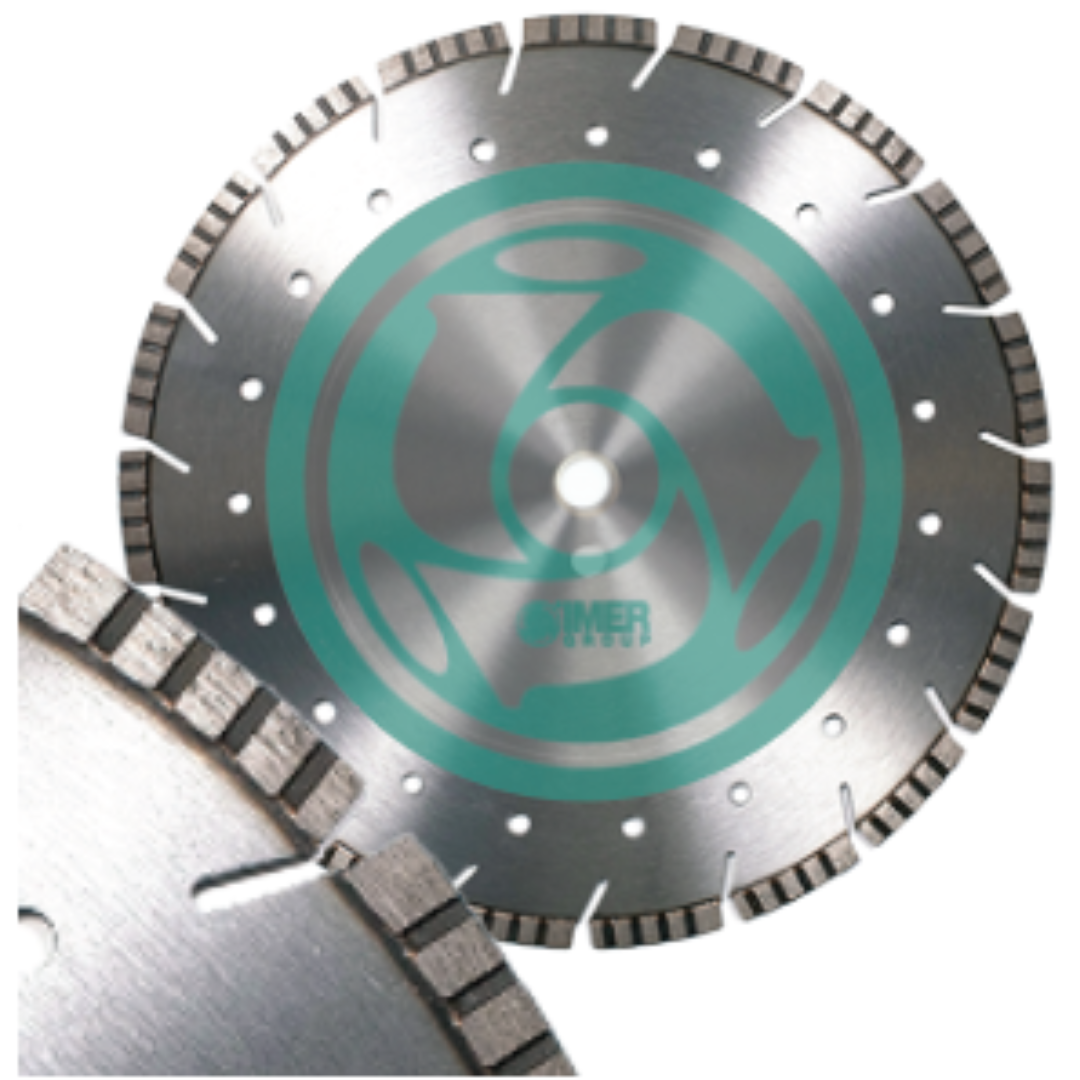 Front-facing IMER Concrete Turbo Blade with high-performance turbo segment rim for aggressive cutting speed and improved cooling during concrete cutting applications."
"Professional IMER Concrete Turbo Blade showcasing durable steel core construction and turbo rim technology for efficient cutting of concrete, brick, block, and stone."
"IMER Concrete Turbo Blade designed for contractors requiring fast cutting performance, smooth finishes, and long-lasting durability on demanding construction jobs.