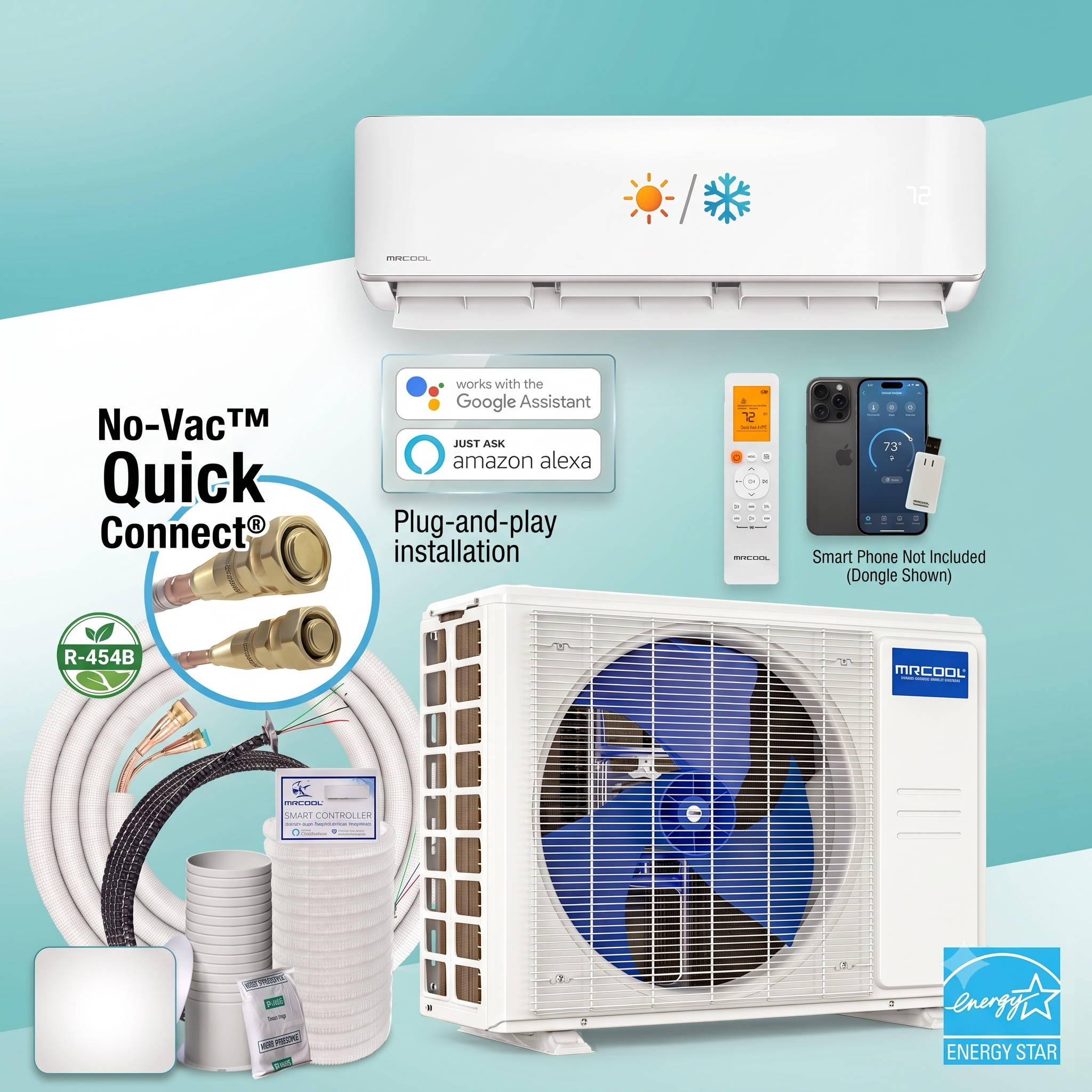 MRCOOL DIY 5th Gen 2-Zone 18,000 BTU Ductless Mini Split Air Conditioner & Heat Pump (9K+9K) full kit