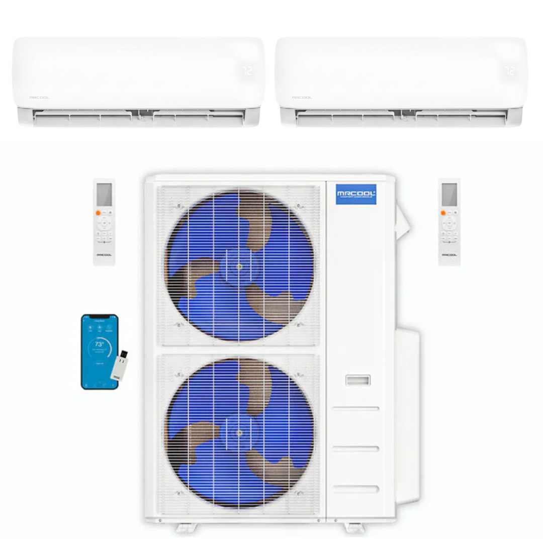 MRCOOL DIY 5th Gen 2-Zone 60,000 BTU Wall Mounted Mini Split Air Conditioner & Heat Pump (24K+36K) product image