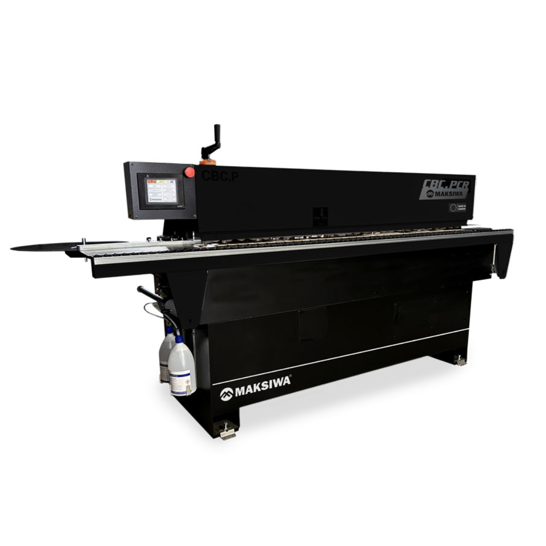 Maksiwa CBC.PCR – Edgebander Platinum Corner Rounding full machine front view showing industrial edgebander design