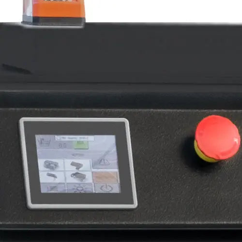 Maksiwa Edgebander CBC.TPM - Pre-Milling touchscreen control panel close-up for settings and operation