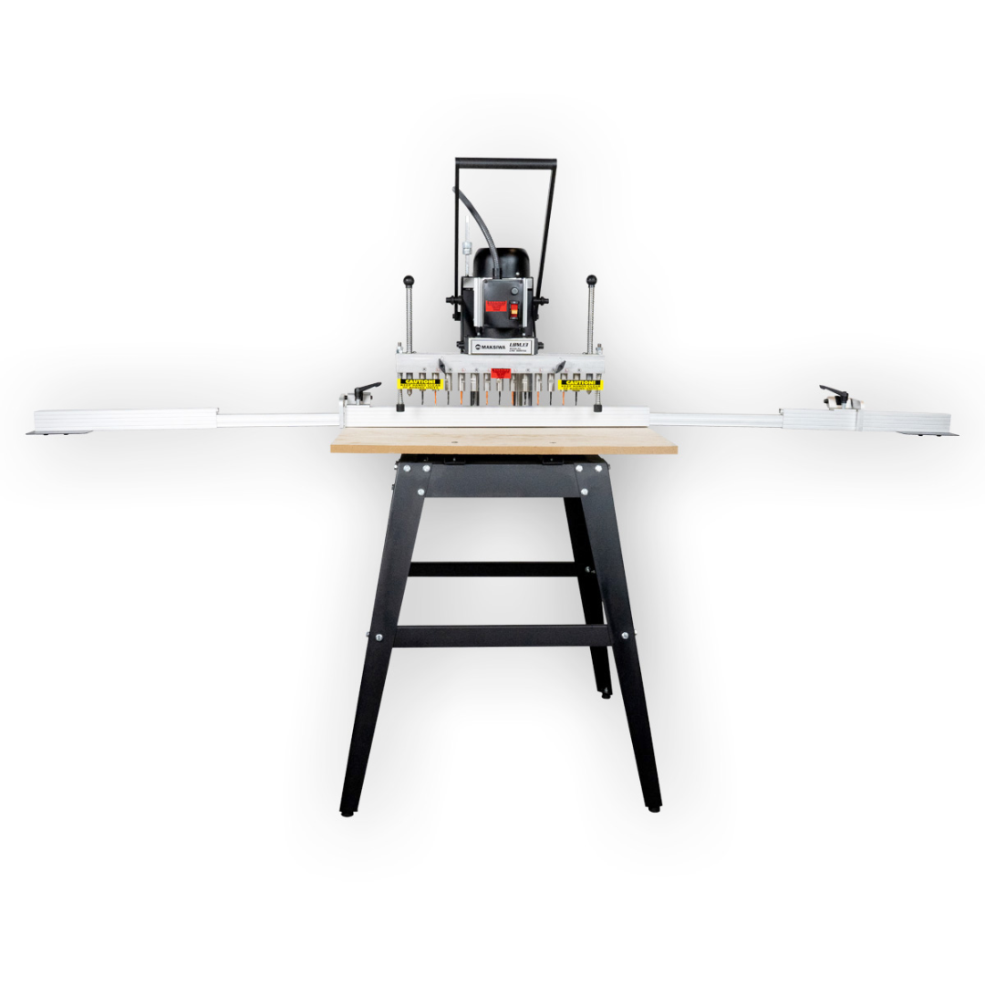 Maksiwa Line Boring 13 Spindle Manual woodworking line boring machine with full table setup