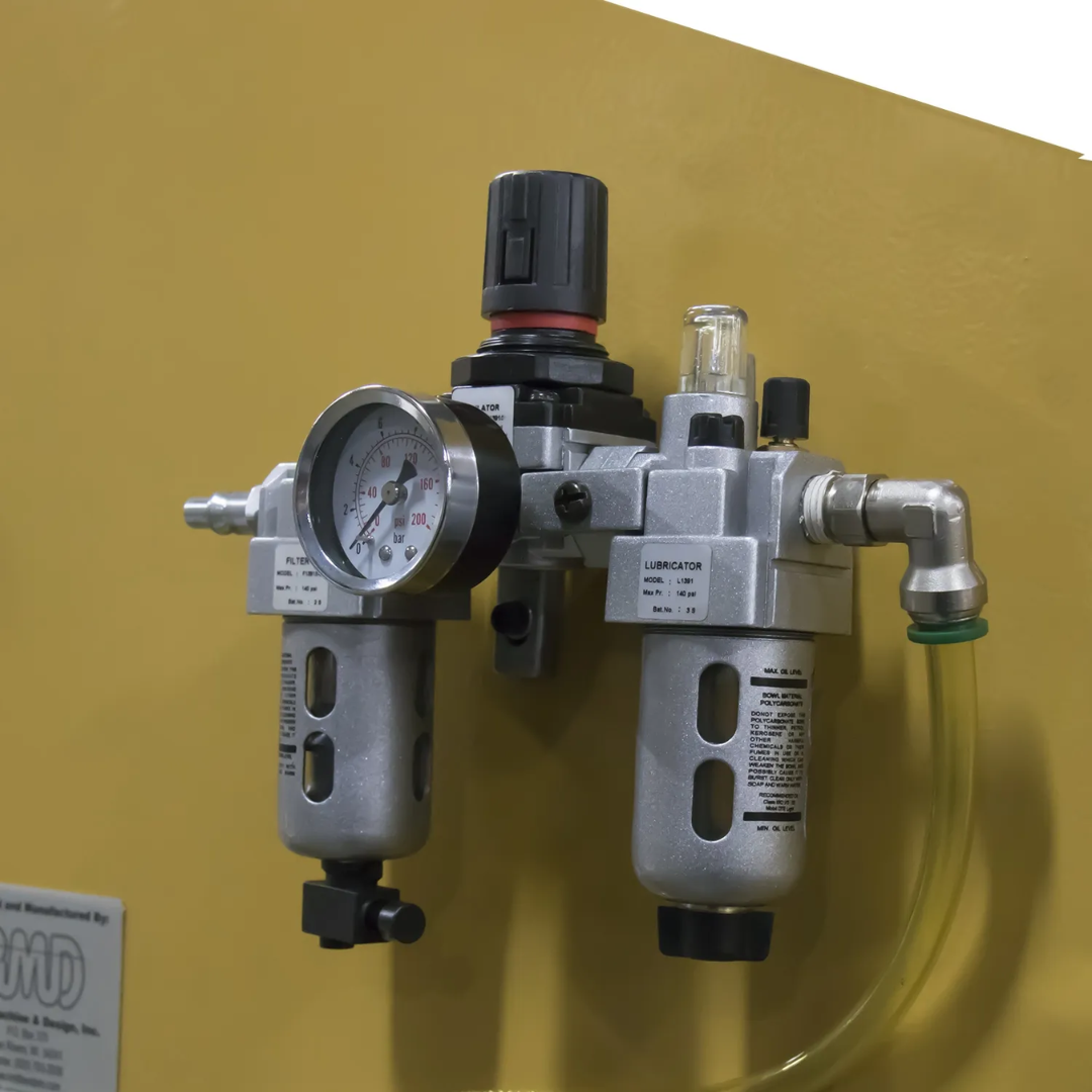 Precision adjustment controls on the Baileigh Pneumatic Power Hammer (PH-28A) BA9-PH28A enabling accurate setup for metal shaping and fabrication tasks.
