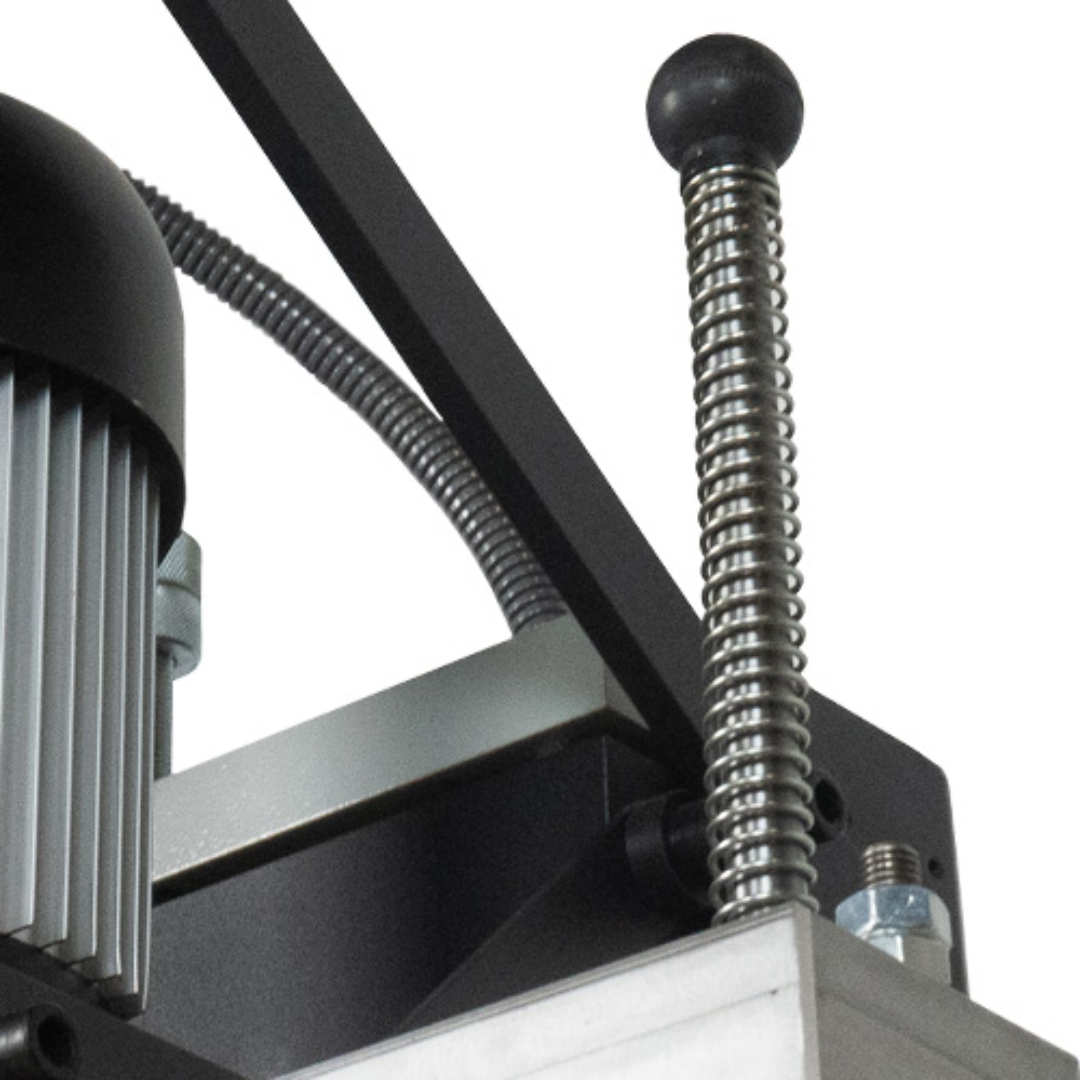 Precision linear guide system on Maksiwa Line Boring 13 Spindle Manual woodworking machine