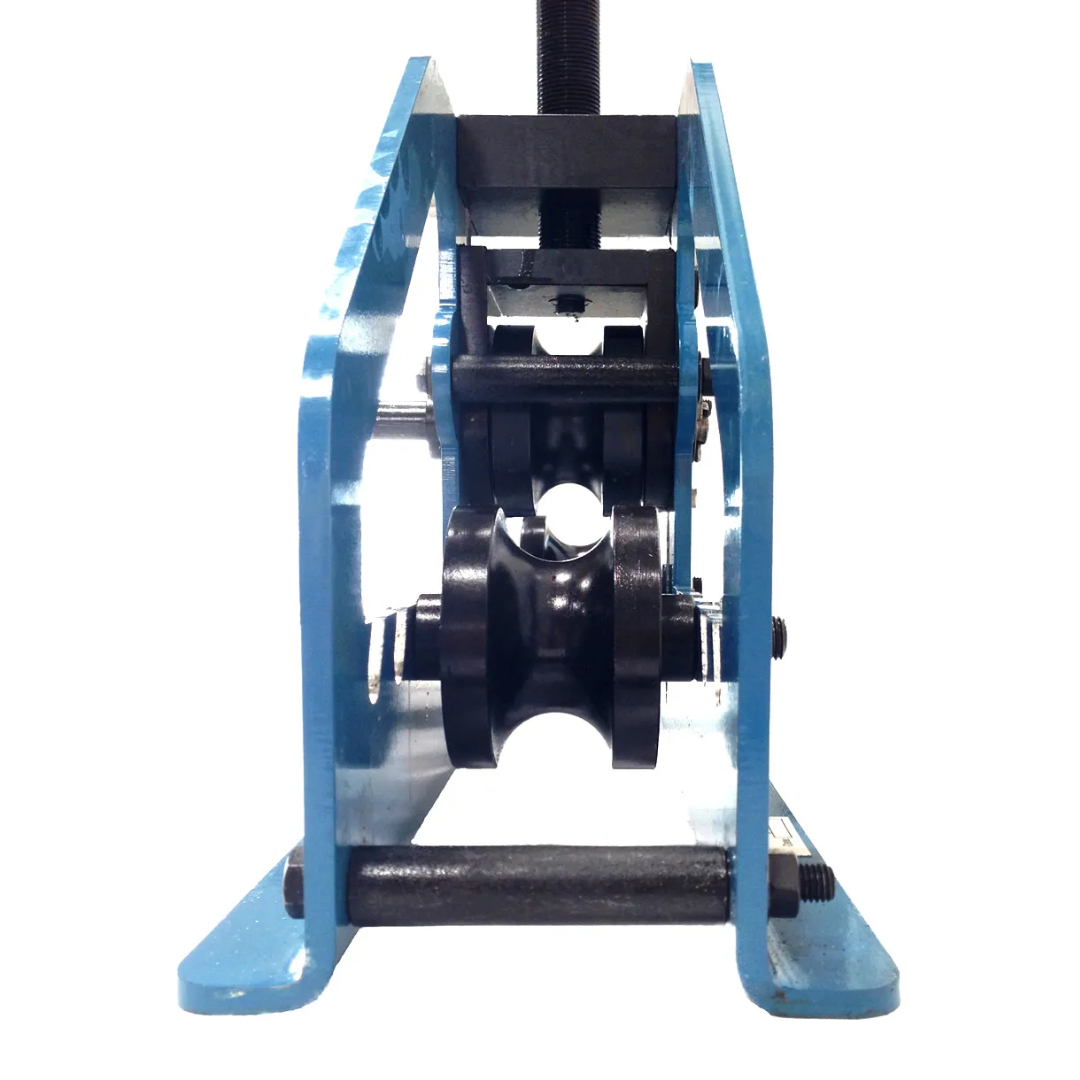 Rear view of the Baileigh Radius Bender - (R-M7) 1006861 illustrating the roller drive assembly and structural frame construction.