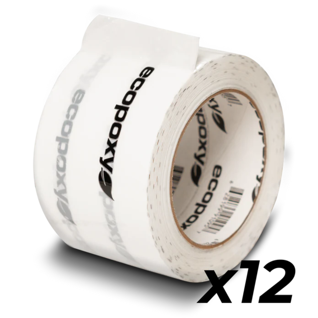 Roll pack of Ecopoxy Epoxy Mold Release Tape EPMRT10-72X66-12PK used for epoxy casting molds and woodworking forms.