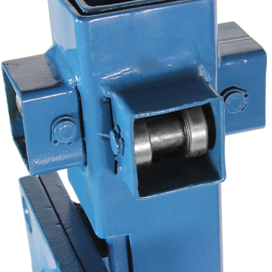 Roller and guide component close-up on Baileigh Letter Brake LB-8 1004979 engineered to provide smooth, controlled bends during channel letter production.