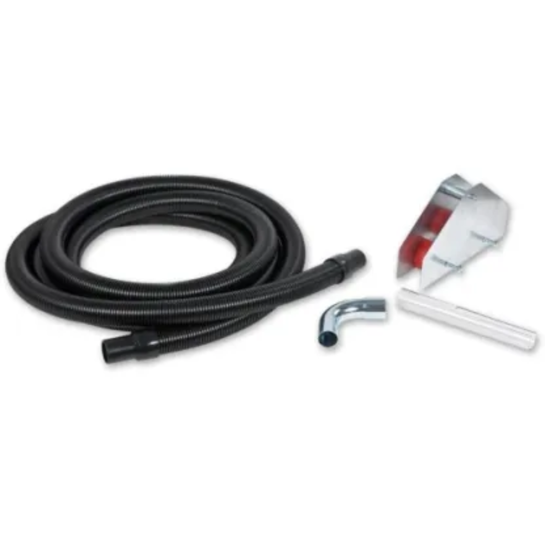 Safety Speed Dust Kit showing complete dust collection kit with hose, elbow fitting, dust tube, and rollers for panel saw systems.