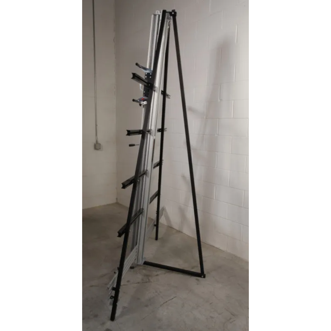 Safety Speed Stand for A-Line Substrate Cutters featuring durable metal construction and angled base for secure machine positioning
Safety Speed Stand for A-Line Substrate Cutters designed for freestanding use with rigid support structure for precision substrate cutting