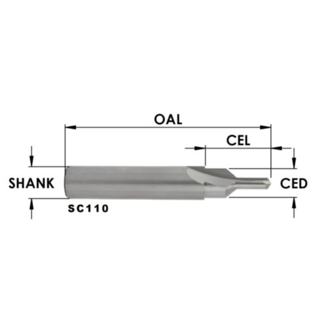 Southeast Tool SOLID CARBIDE WOOD SCREW SLOT BITS” precision solid carbide slot cutting bit engineered for clean wood screw slot machining, accurate cutting performance, and extended tool life in CNC and woodworking applications