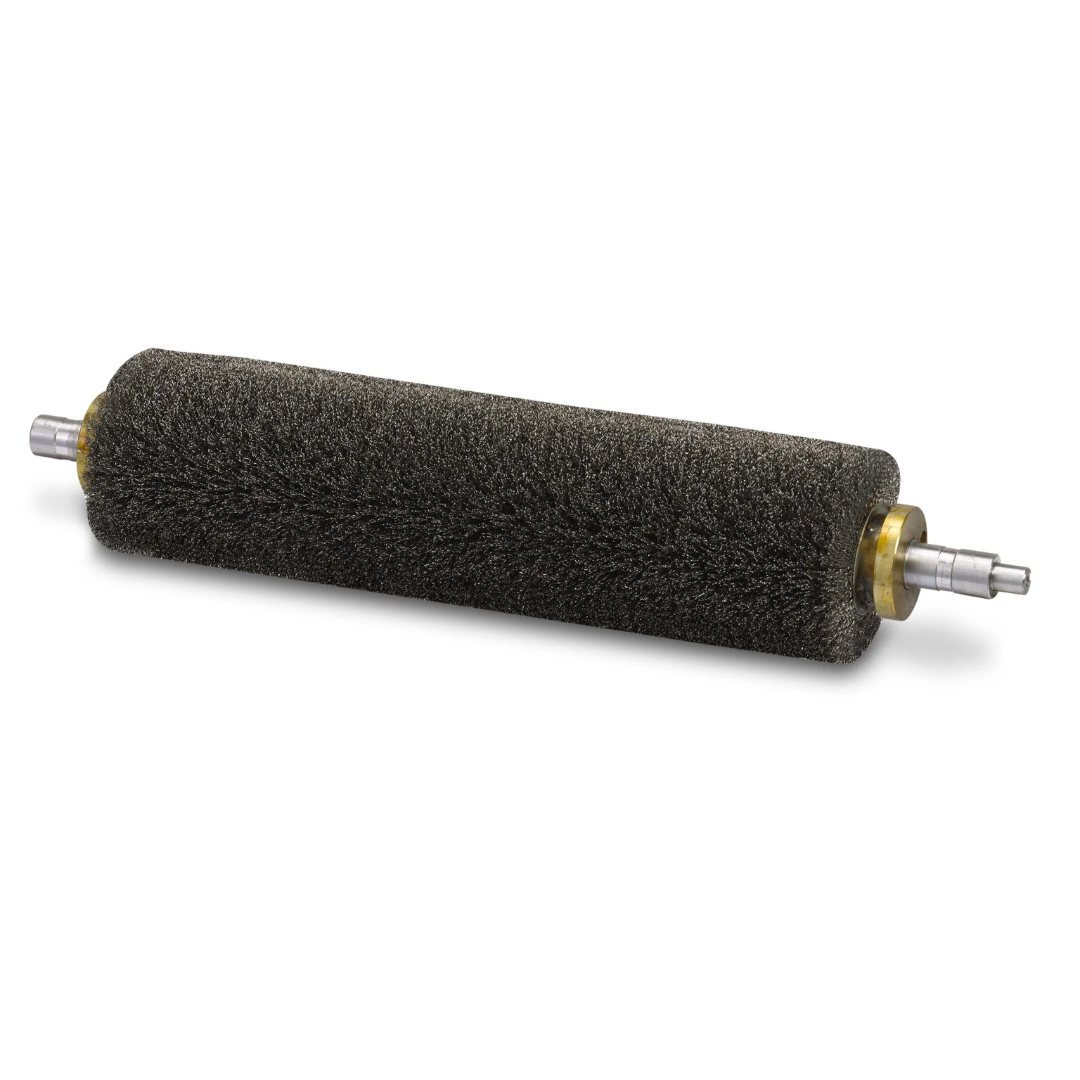 Stainless steel wire roller brush for Laguna 19-38 Combo sander, SUPMX-71938-2, featuring dense crimped wire bristles and precision metal shaft for surface finishing applications.
