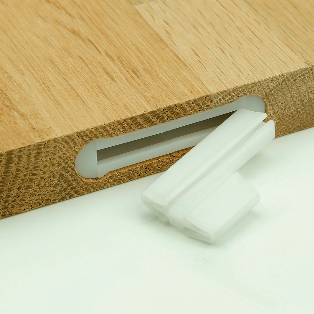 Virutex AB181 Router For OVVO Connectors: Accurate Cuts 7900699 close-up of OVVO connector installed in routed groove