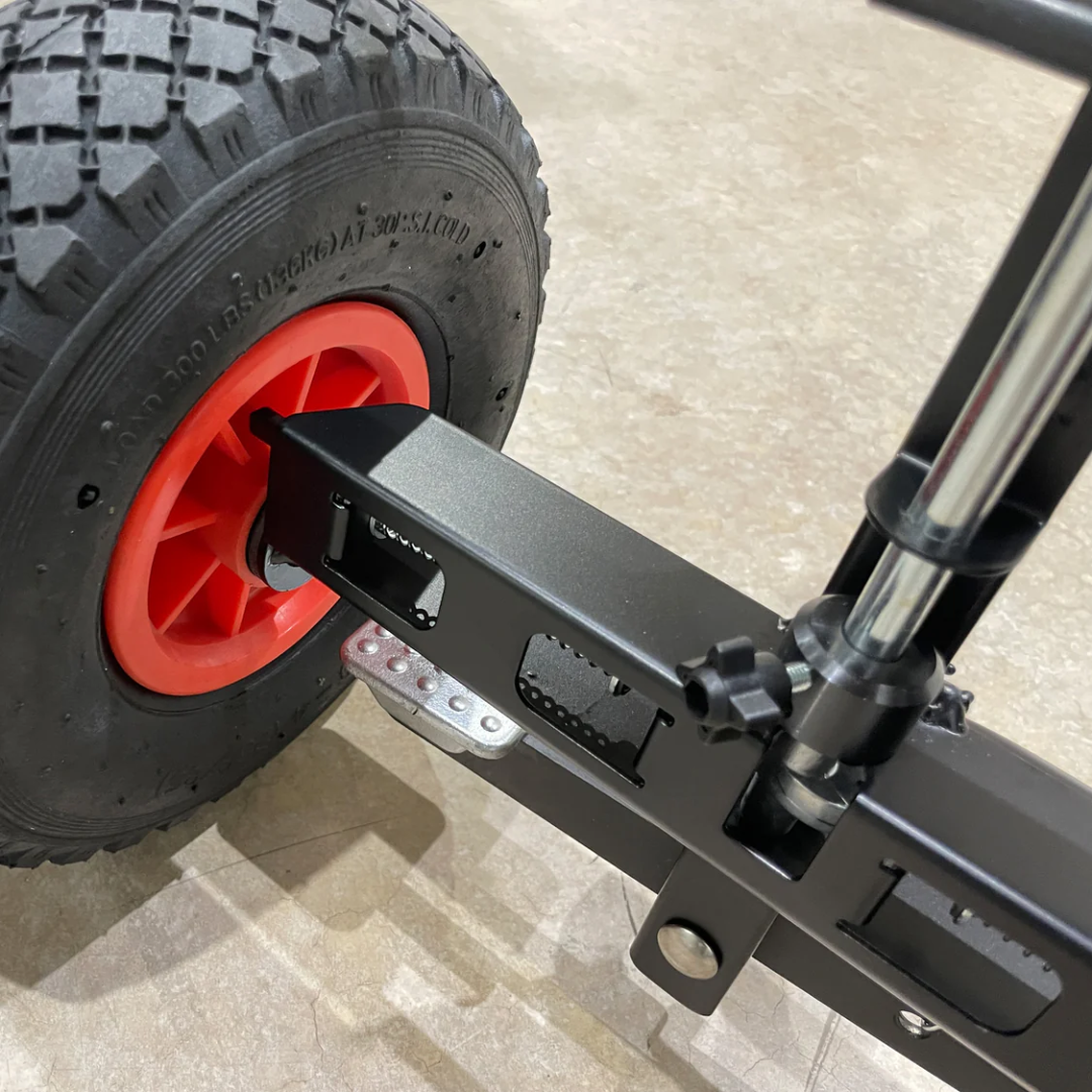 Virutex SPR770T Clamping Dolly For Door Panels: Easy Mobility 7000700 operator maneuvering door panel with ergonomic handle control