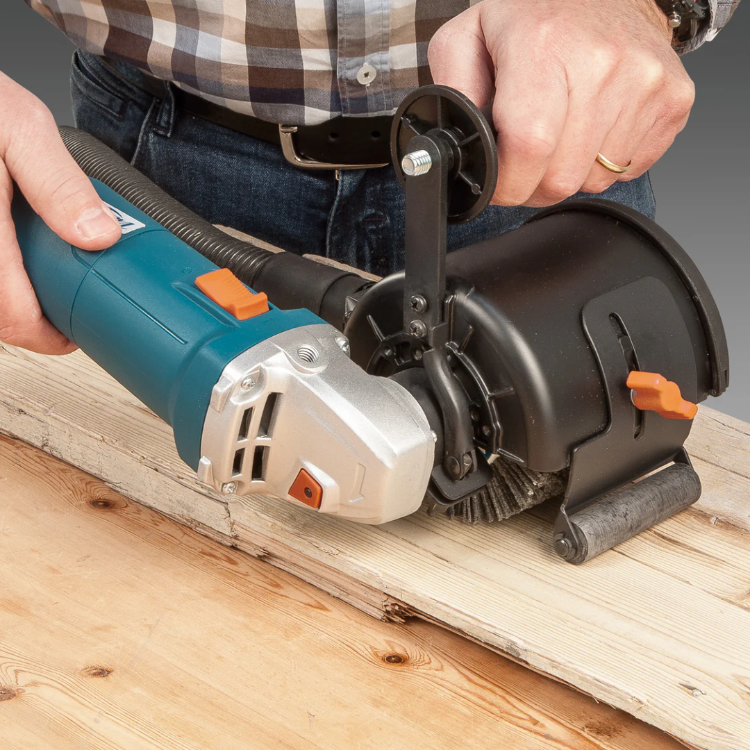 Virutex ST62 Brush Sander For Curved Surfaces (120V) 6200599 in use sanding wooden surface with precision and control