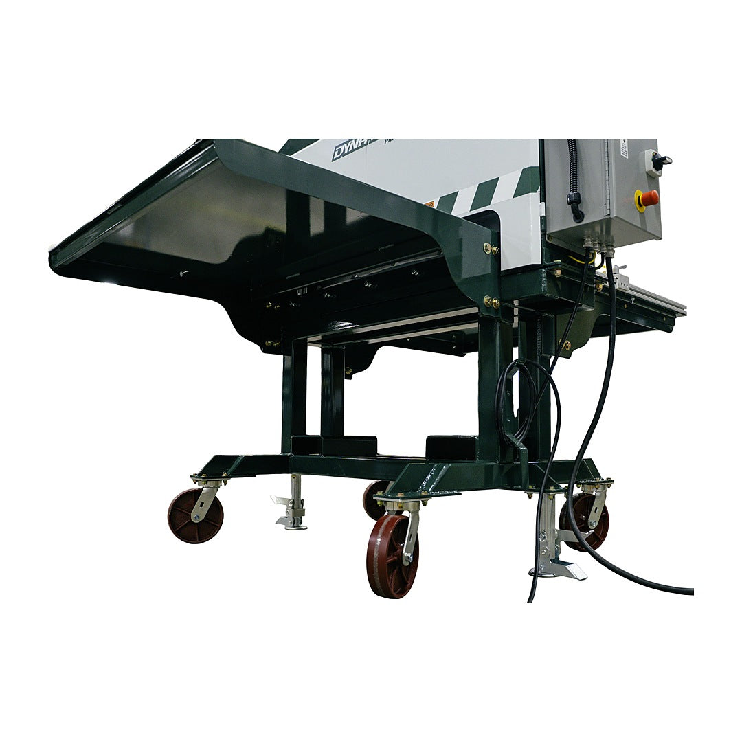 Dyna-Cut PRB-36E electric shear base with casters and outfeed table