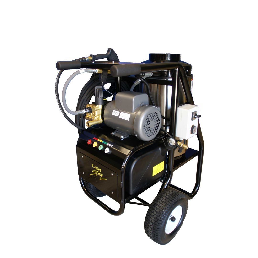 CAM Spray 20005SHDE 230V portable diesel-fired hot water pressure washer, 2000 PSI 3 GPM