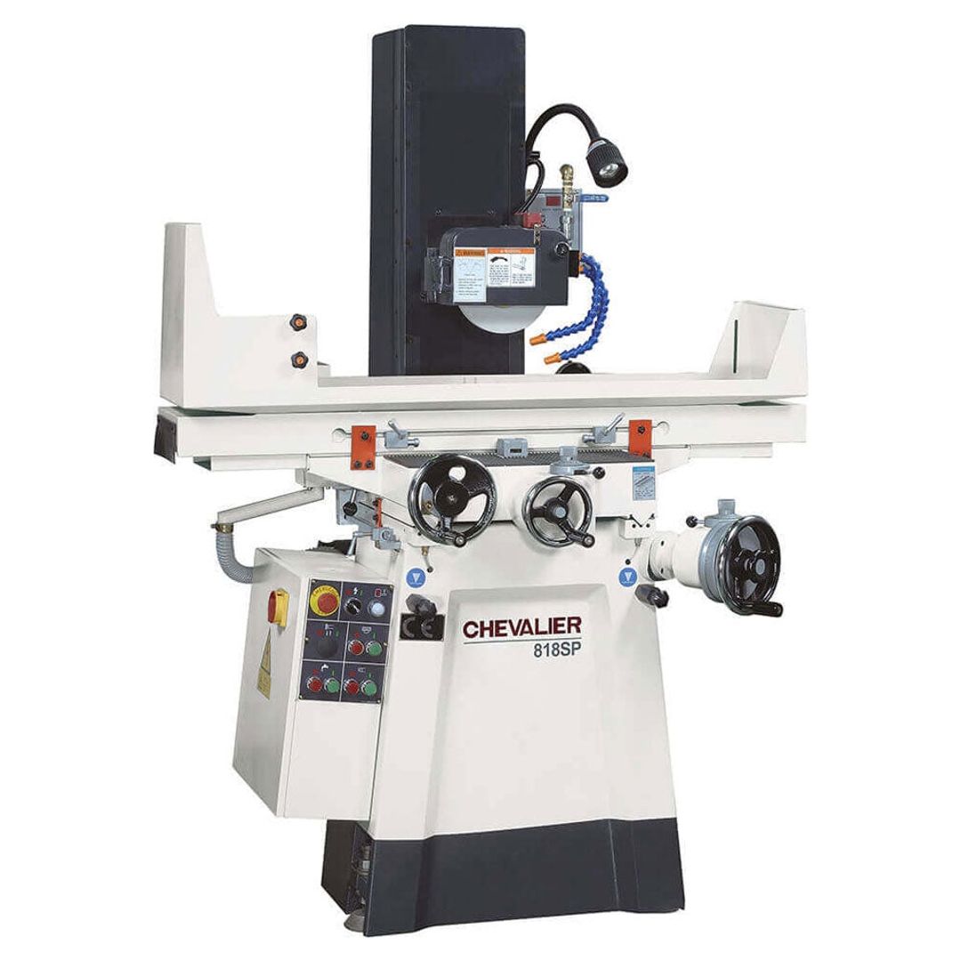 Chevalier FSG-818SP manual surface grinder with an 8 x 18 inch table for larger precision workpieces