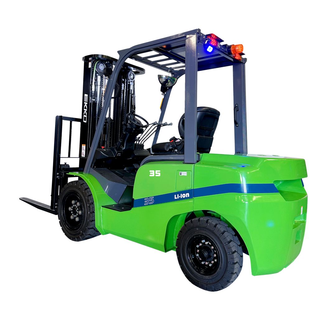 EKKO EK35GT-LI lithium-ion powered 4-wheel forklift for indoor and outdoor material handling