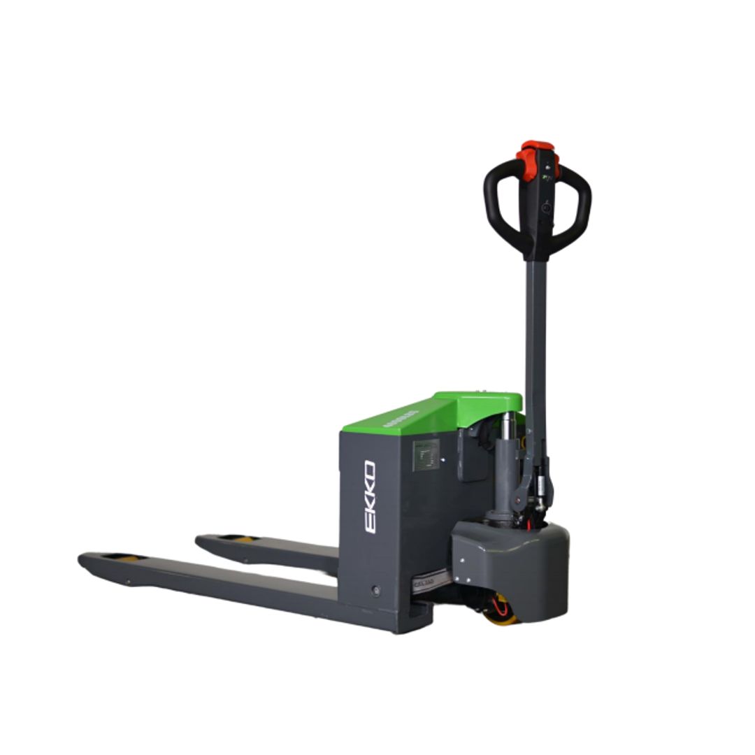 EKKO EP15JLIC lithium-ion powered electric pallet truck for warehouse pallet transport