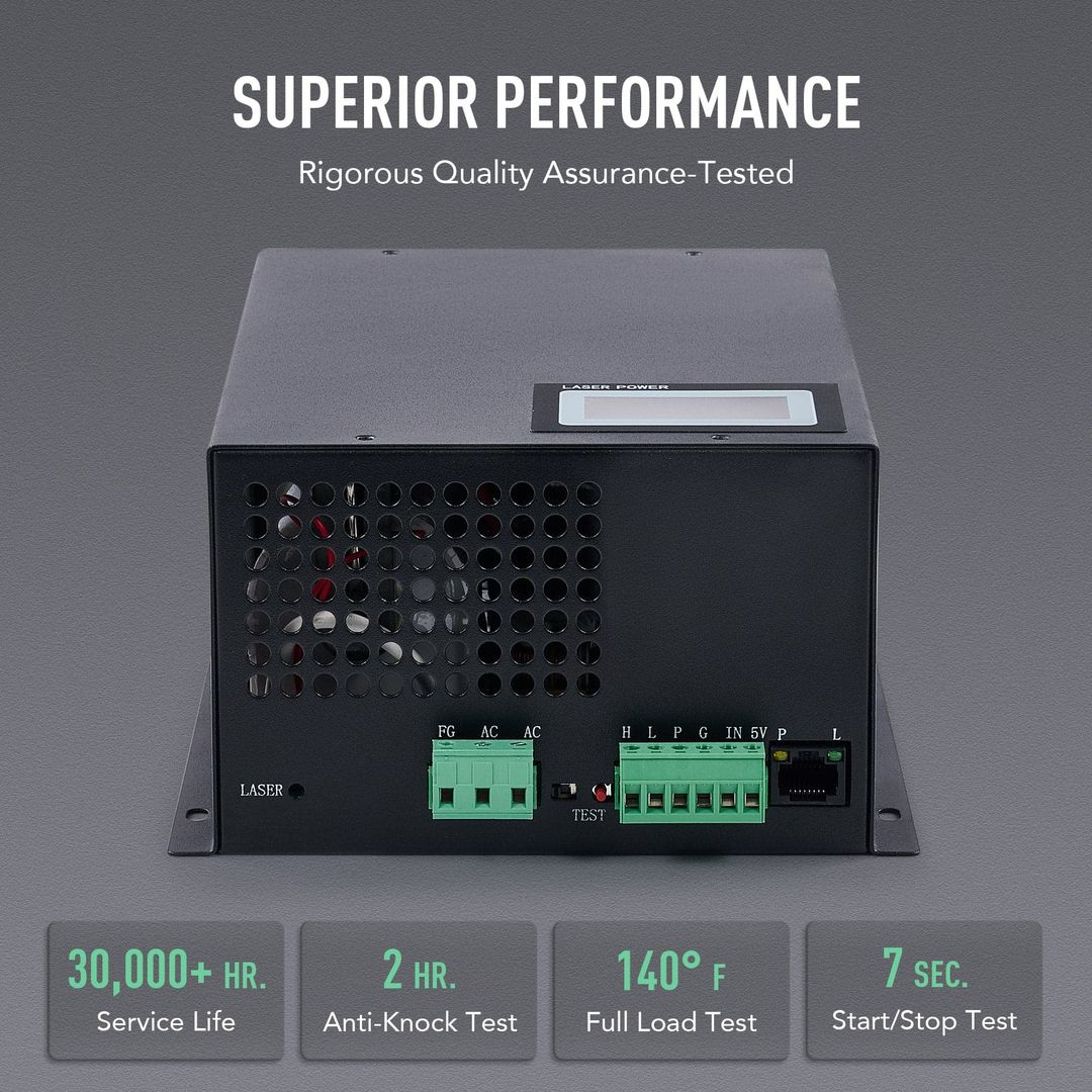 OMTech Power Supply for CO2 Laser Engravers & Cutters - 60W (LPS-D060-00) product photo 4 of 10