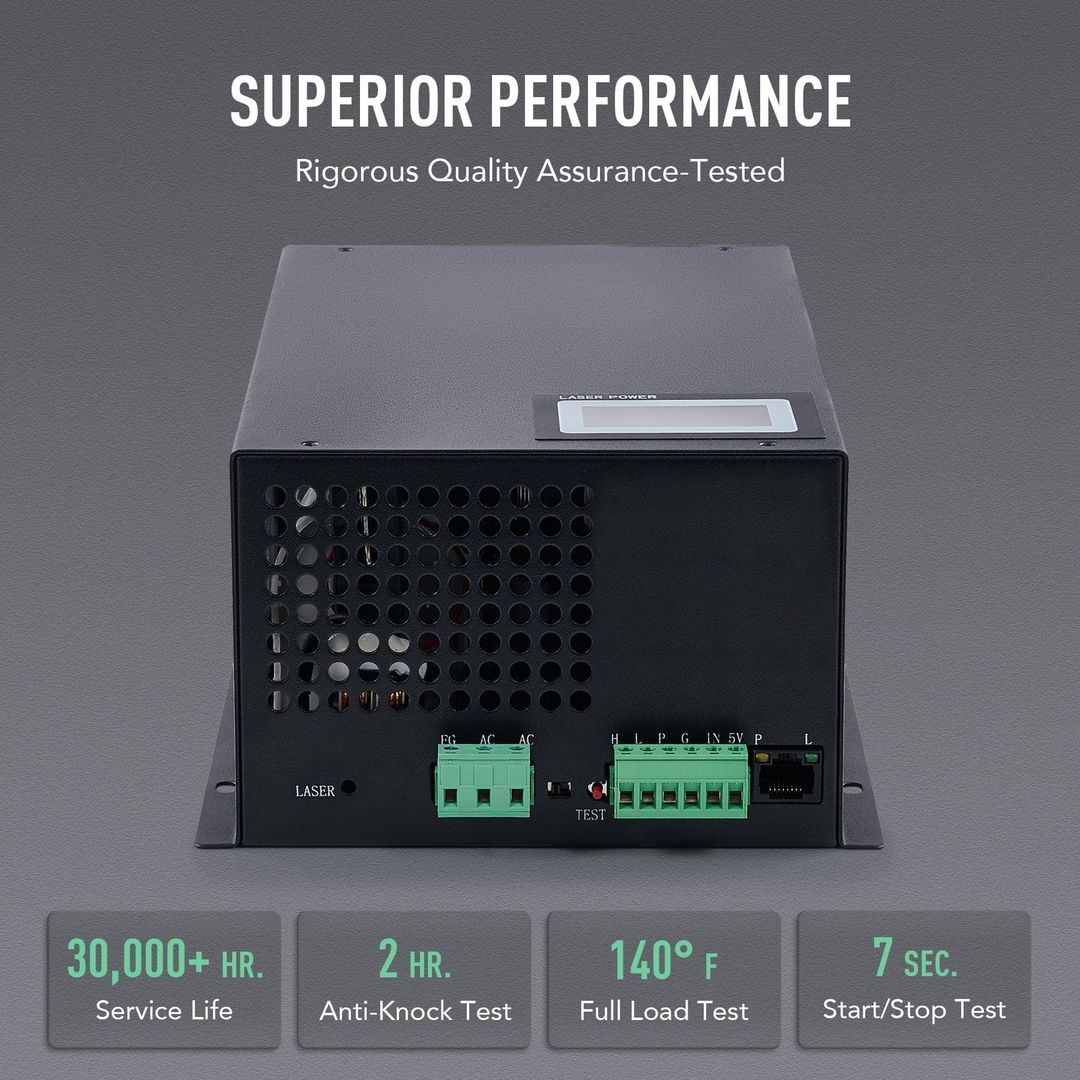 OMTech Power Supply for CO2 Laser Engravers & Cutters - 100W (LPS-D100-00) product photo 8 of 10