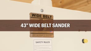Safetyspeed 43″ Wide Belt Sander in operation demonstrating wide sanding capacity and surface finishing performance