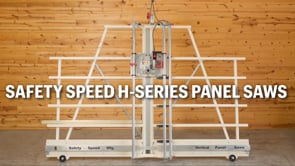 Safetyspeed H5 Panel Saw with 64″ Cutting Height in workshop setting demonstrating safe and accurate panel cutting operation