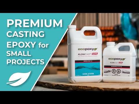 Workshop setup preparing materials for a casting project using Ecopoxy FlowCast SPR Premium Casting Epoxy.