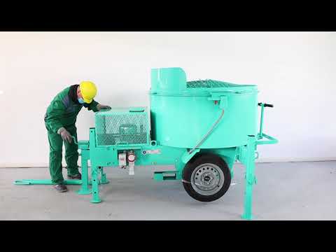 IMER MIX 750 Vertical Shaft Mixer towable heavy-duty construction mixer with oversized drum capacity and professional-grade vertical paddle mixing system