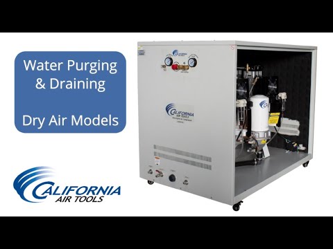 California Air Tools 20040DSPCADC Powerful 4.0 Hp Ultra Quiet & Oil-Free Air Compressor with 98% Air Drying System inside soundproof cabinet in workshop use