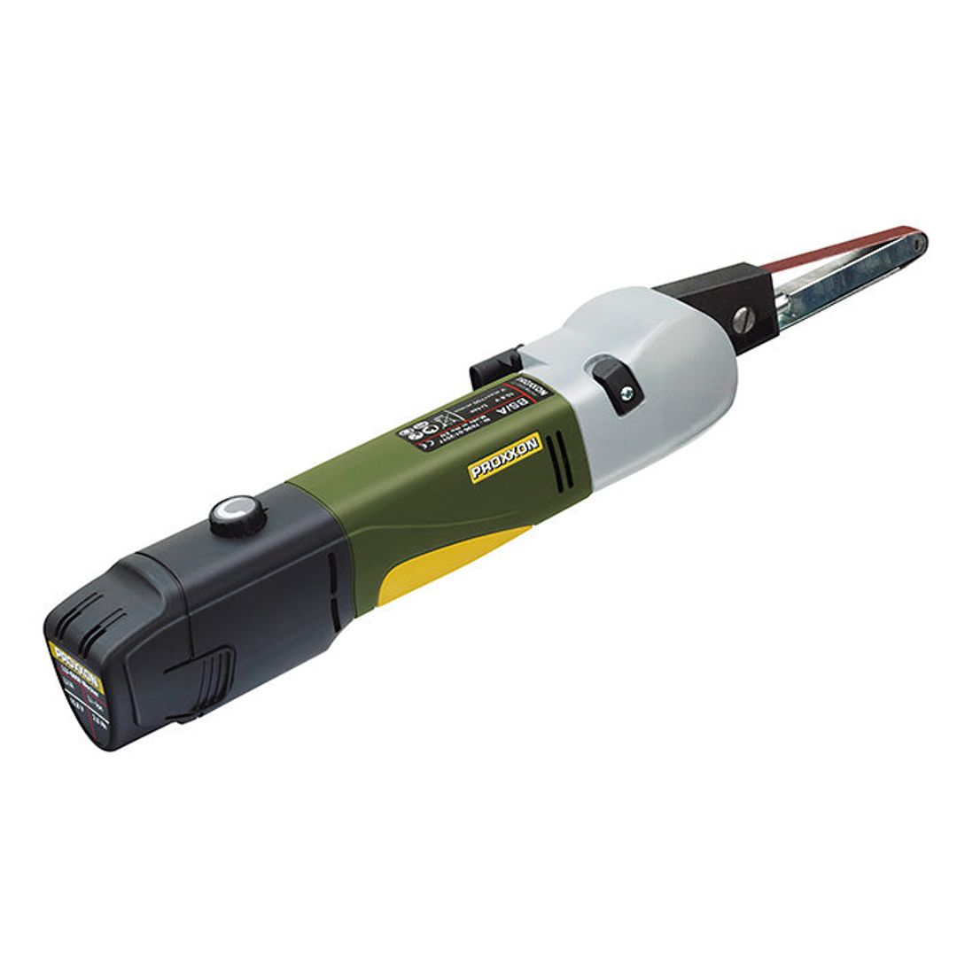 Proxxon 29812 BS/A cordless belt sander, close-up detail