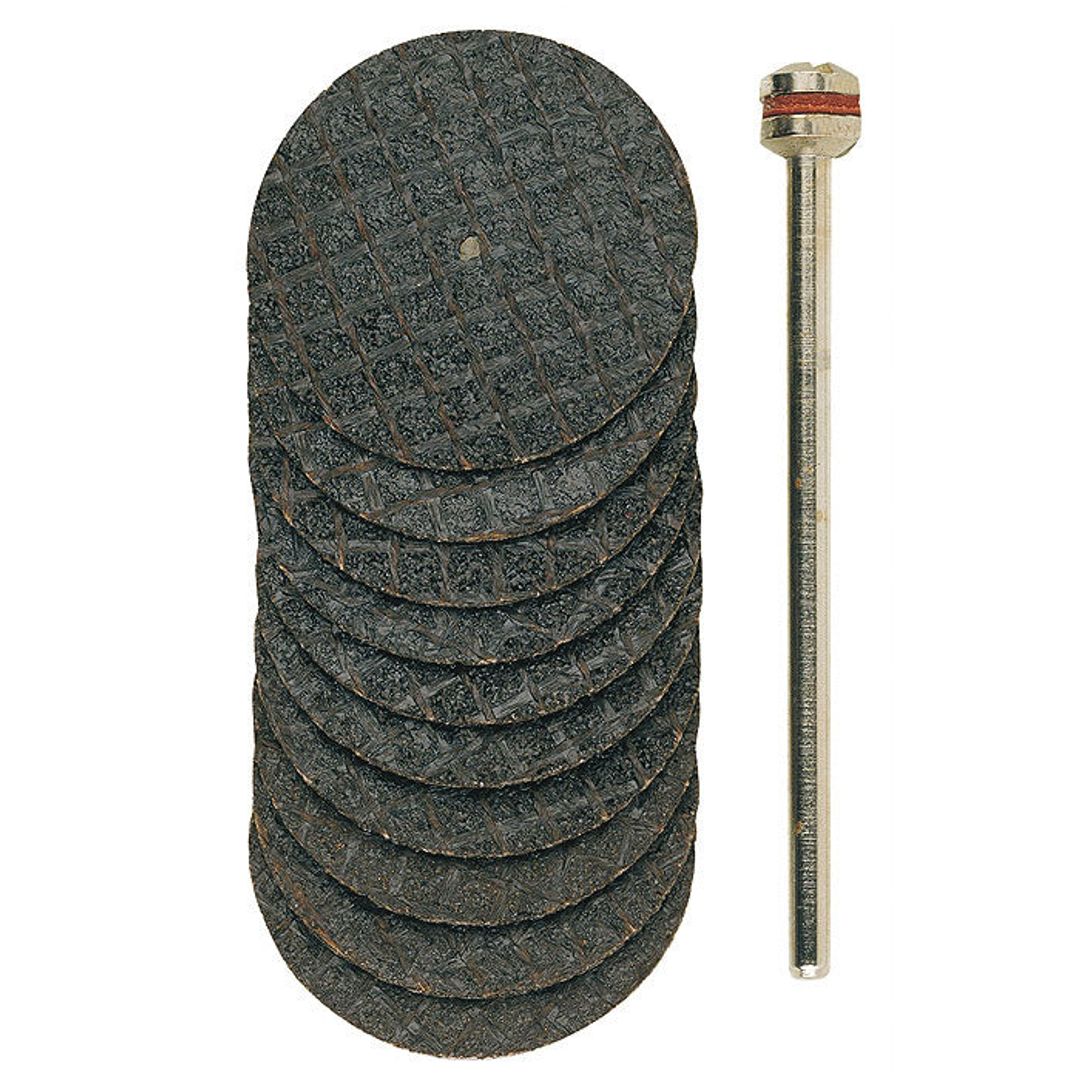 Proxxon 28808 fiber cut-off discs, 7/8 inch diameter, pack of 10 with mounting mandrel